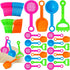 40 Pcs 5.5 Inch Mini Beach Sand Shovels - Colorful Plastic Rake Shovel for Beach Party