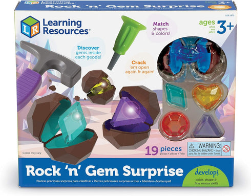 19 3+ Learning Resources Rock 'n Gem Surprise - Pieces, Ages Toddler Learning Toys, Sorting and Matching Toys, Early