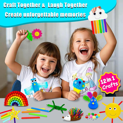 12 1 4-8 3 4 5 6 7 8 MHMYDIS First Craft Kit for Kids - in No Mess Creative Arts and Crafts kit for Kids Ages - Toddler