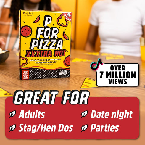 P for Pizza XXXXtra Hot | The Viral Travel Card Game in a New Version | Perfect for Holidays, Camping, Birthdays