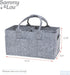 Sammy & Lou Light Gray Felt Storage Caddy, Divided Design for Diapers and Wipes, 11.5"D x 6"W x 8"H