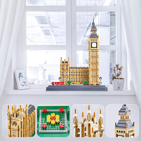 World Famous Architecture Micro Blocks Set 6473 PCS Big Ben Building Model for Hobbyists, Adults, Kids 14+