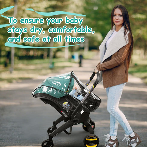 Rain Cover, Compatible with Doona Infant Car Seat Stroller, Protects from Rain, Snow, Wind, Cold, Side Ventilation