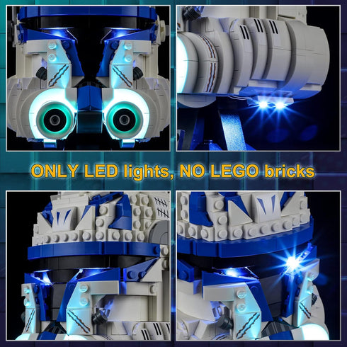 Vaodest LED Light for Lego Captain Rex Helmet Set 75349, Configuration and Design Compatible with Model 75349 (LED