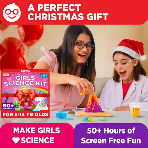 Set 8-10-12-14 8,9,10+ 50+ Doctor Jupiter Girls' Science Kit, Chemistry for Kids Ages Ideas for Year Old Girls | STEM
