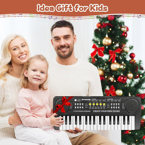 37 Key Upgrade Piano Keyboard for Kids - Musical Toys for 3-6 Year Old Girls, Electronic Piano with Microphone for