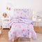 Wake In Cloud - Butterfly Toddler Bedding Set for Girls, Cute Colorful