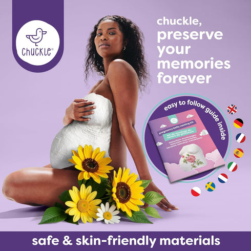 chuckle 3D Belly Casting Kit Pregnancy Create a Beautiful Pregnancy Keepsake, Easy DIY Belly Mold for Expecting Moms