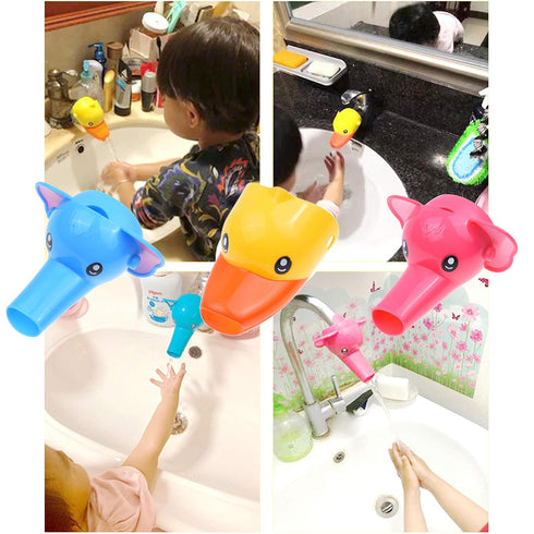 Kare & Kind Animal Shaped Faucet Extenders, 3 Pack Fun Water Spouts for Kids, Promotes Hygiene and Handwashing