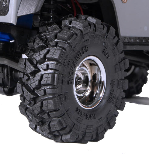 1.0 Mud Tires 64 * 25mm Soft Sticky for TRX4M 1/18 1/24 RC Crawler Axial SCX24 FMS FCX24, Double Layer Sponge
