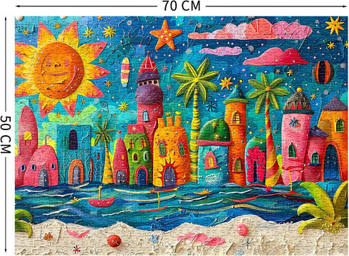 1000 Sunny Beach Puzzles for Adults Piece, Jigsaw Puzzles for Adults, Adult Challenging Game Toys, Impossible Puzzle