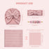 4pcs Cinaci Dusty Pink Soft Nursery Newborn Baby Receiving Swaddle Blanket with Matching Turban Hat Bow Headbands