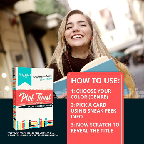 Plot Twist: 36 Book Recommendation Scratch Off Cards - Gift for Couples and Book Lovers