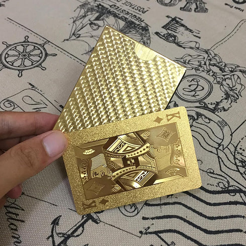 24K Gold Foil Playing Cards Deck, Perfect for Poker, Practical Jokes & Party Gifts for Christmas & Halloween
