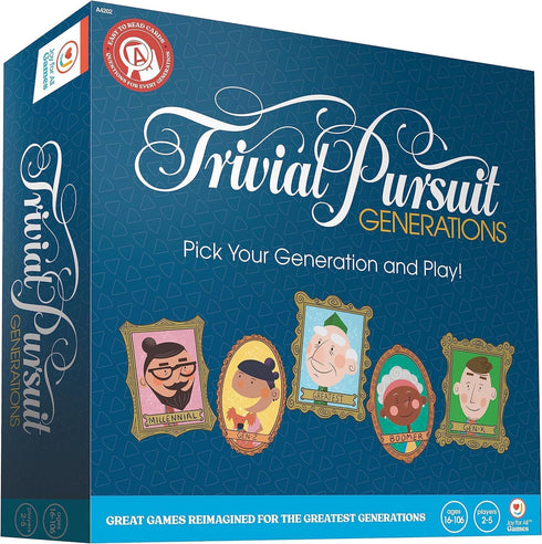 Joy for All Trivial Pursuit Generations - Trivia Game for Seniors with Easy to Read Cards