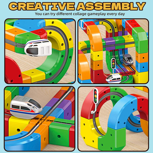 Niville Sets,Building Sets,Gravity 3D 3 4 5 6 7+ (51PCS-one Electric Magnetic Train Track Toy Train TrackMagic Cars