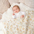 Fluffy-backed Reversible Baby Swaddle Blankets - 100% Muslin Cotton Front, Plush Dotted Fleece Back 30 x 41 Inches