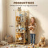 PPJOKERBOY 15.7 15.7 53.5 Stuffed Animal Storage Organizer, Wooden Plush Storage Tower with Elastic Cords, Space-Saving