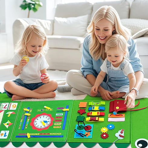 Rivibou 3+Perfect Busy Board Montessori Busy Board, Sensory Wall Activity Board- Toddlers Montessori ToysLearning