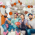 18 Pieces Sports Party Decorations, Sports Themed Birthday Supplies with 2 Banners and 16 Hanging Swirl Paper Garland