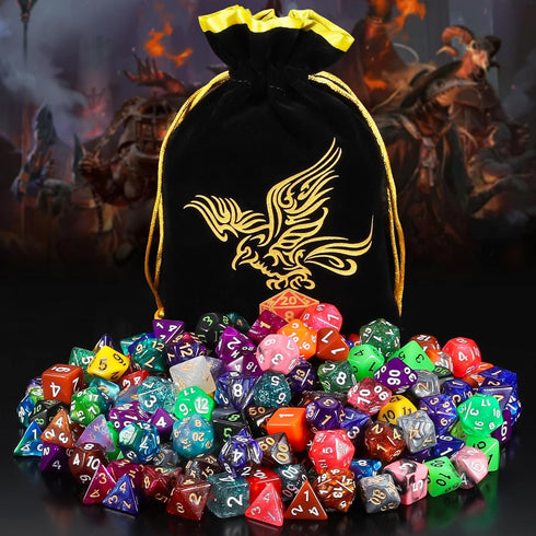 30 Sets 30 7 (210 30 D4 D6 D8 D10 D12 D20, QMay Polyhedral Dice - X Pieces) DND Dice with a D&D Dice Large Drawstring