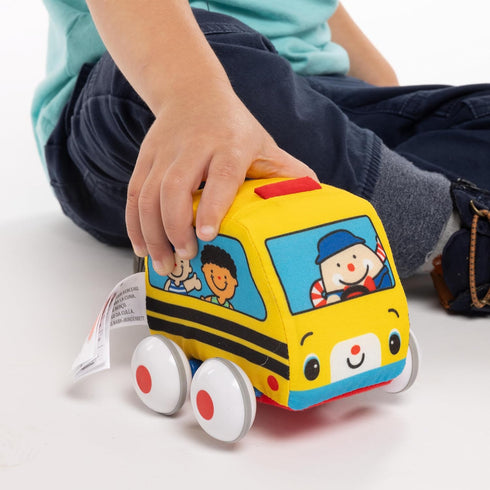 Melissa & Doug K's Kids Pull-Back Vehicle Set - Soft Baby Toy Set with 4 Cars and Trucks
