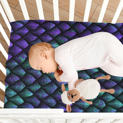 Set Blueangle Fitted Crib Sheets, Soft Breathable Comfortable Baby Sheet for Boys Girls, Dragon Scales Texture Crib