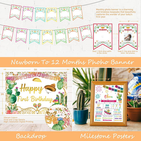 Fiesec 1st First Fiesta Birthday Decorations, Mexican Themed Birthday Party Decorations, Cinco De Mayo Backdrop Balloon