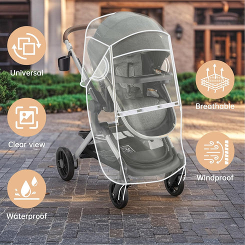 Eiszhjk Stroller Rain Cover Compatible with Graco - Waterproof Stroller Rain Cover, Windproof Travel Weather Shield