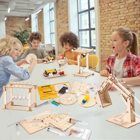 STEM Science Kits for Kids Ages 8-12, Wood Crafts Building Kits for Boys 6-8, Science Experiment Projects, Wooden