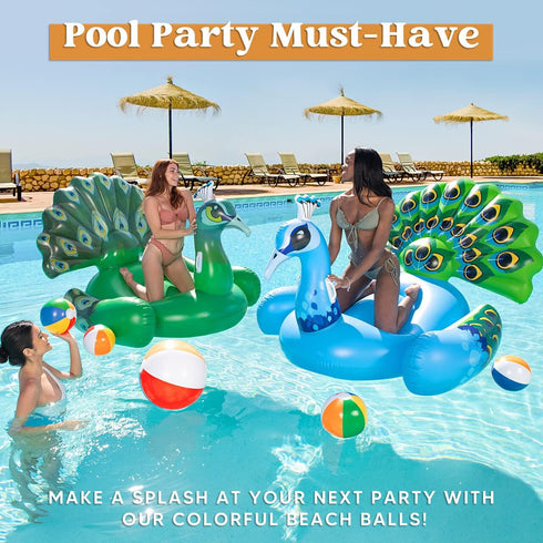 Balls(18 Pack), Swimming Summer Set 20 (6), 16 (6) 12 (6) JOYIN Rainbow Beach Inflatable Pool Toys for Water Games Kids