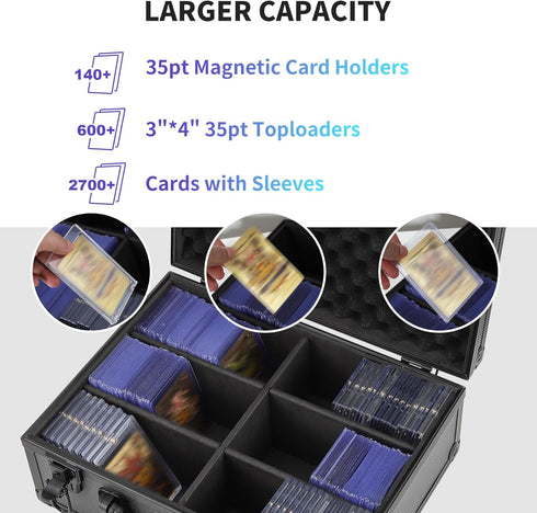 HZGXQN 3" 4" 35pt 600+ Toploader Storage Box for x Rigid Card, Top Loader Card Storage Hard Case, Sports Card Storage