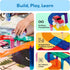 PicassoTiles Magnetic Race Track Toys Set for Toddlers, Includes 2 Trucks, Building Blocks for Kids Age 3+