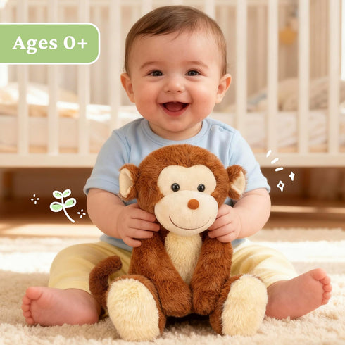 Toys,12.5" IKASA Monkey Stuffed Animals Plush Cute Plushie Soft Cuddly Plushy Fluffy Toy,Gifts for Family Kids Children