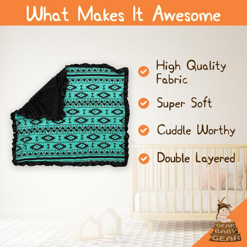 (32 32 inches) Dear Baby Gear - Premium Car Seat Infant Blanket - Soft Swaddle Blanket for Baby Girls and Boys, Plush