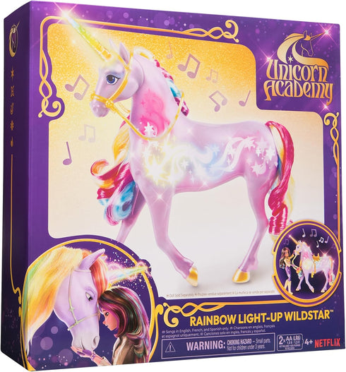 Unicorn Academy Interactive Rainbow Light-up Wildstar Unicorn Toy with Lights, Sounds & Music for Girls Ages 4+
