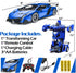 AMENON Remote Control Transform Car Robot Toy for Boys Kids with Lights, 2.4Ghz 1:18 Rechargeable 360° Rotating Race Car