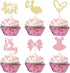 Gyufise 36 Pack Oh Baby Cupcake Toppers, It's a Girl Cupcake Toppers with Bow Dress Glitter Cake Picks for Baby Shower