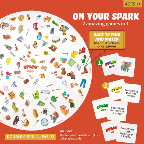 Matching Game Preschool Board Games - 2-in-1 Picture Cards, Educational Games for Kids 3 and Up