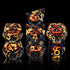 AUSTOR 7 Die DND Dice Set: 7 Pieces Red Flame Dragon Resin Dice with Case