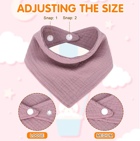 Accmor 10 Pack Baby Bandana Drool Bibs, 100% Cotton Muslin Bibs for Teething and Drooling, Soft for Boys Girls