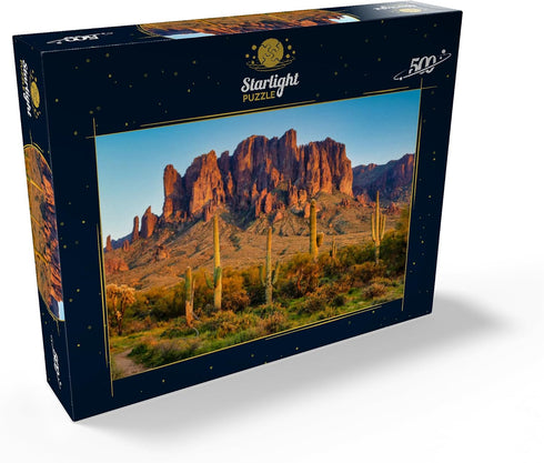 MyPuzzle The Superstition Mountains and Sonoran Desert Landscape at Sunset - Premium 500 Piece Jigsaw Puzzle