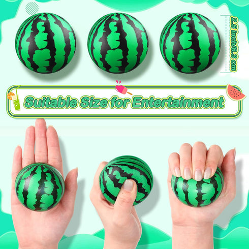 36 Pack 2.5 Inch Summer Zhanmai Watermelon Stress Balls Party Favors Sensory Fidget Toy Mini Watermelon Foam Balls One