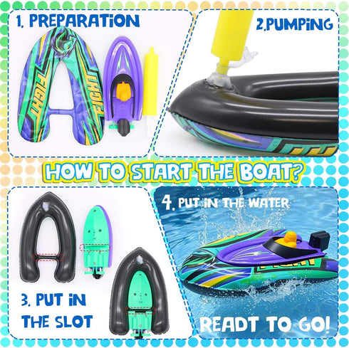 8-12 Summer Remote Control Boat for Kids with Inflatable Bumper Rechargeable Battery USB Charge rc Boat for Pool Kids