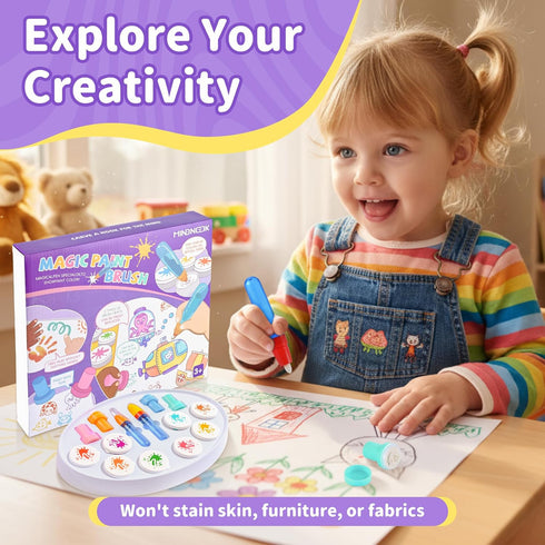 Set 3,4,5,6,7,8,9 MINDNOOK Magic Brush Painting for Kids, Mess Free Art Station with Color-Changing Brush for Creative