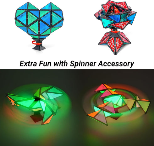1 1 12 243 TOSY Magnet Pyramid Glow - Cube Transforms into Billion Shapes (Bunny, Egg, Flowers, Hearts), Easter Basket
