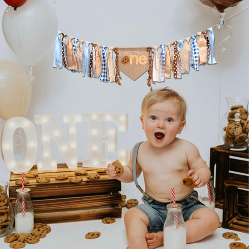 CANTLY Cookies One High Chair Banner - Cookie Themed First Birthday Party Decoration Supplies Banner, Sweet Cookies