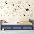 A37 Black Space Themed Room Decor, Rocket & Ship Wall Decals for Baby Boys Nursery