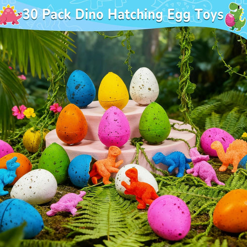 30 Pack Easter Basket Stuffers for Kids, Dinosaur Egg Hatching for Toddler Girls Boys Classroom Exchange School Prizes