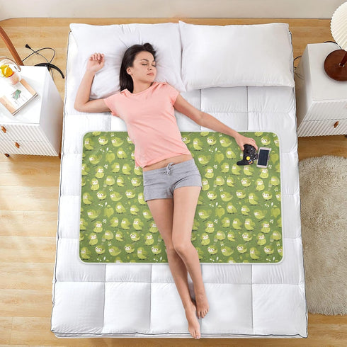 siphylline 52" 34" Green Cute Birds Extra Large Resuable Potty Training Pad Soft Absorbent Diaper Changing Pad